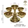 Bhimonee Decor Pure Brass 5 Faced Ethnic Panchadeep | Bhadradeepam | Akhand Jyothi Diya 1.75 inches Brass Colour Pack of 1 Pc, 2 image