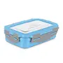 MILTON Steely Super Deluxe Insulated Inner Stainless Steel Big Tiffin Box 500 ml with Inner Stainless Steel Container 175 ml and Spoon Sky Blue | Lunch Box | Easy to Carry | Easy to Clean, 3 image