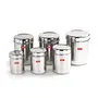 Sumeet Stainless Steel Vertical Canisters/Ubha Dabba/Storage Containers Set of 6Pcs (350ML 500ML 700ML 900ML 1.25Ltr 1.6Ltr), 6 image