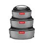 MILTON Ernesto Inner Stainless Steel Jr. Casserole Set of 3 (420 ml 850 ml 1.43 litres) Grey | Easy to Carry | Serving | Stackable, 3 image