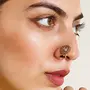 Azai By Nykaa Fashion Stylish traditional ethnic Gold Patterned Nose Ring For Women| elegant & Fancy Jewellery Gift item suitable for all occasion, 3 image