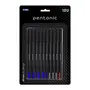 Pentonic Linc Ball Point Pen Multicolor Blister Pack | 0.7 mm | Smooth Writing Ultra- Low Viscosity Ink | Sleek Matte Finish | Black Body Multicolour Ink Pack Of 10 (6 Blue 3 Black 1 Red)