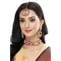 Sukkhi Affordable Squared Style White Kundan & Beads Studded Choker Necklace Set For Women, 2 image