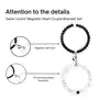 SALVE Magnetic Charm White & Black Elastic Stone Beads | Stylish Couple Love Gifts | Friendship Bracelet Combo | Set 2, 6 image