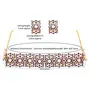 Touchstone "Mughal Jali Collection Gold Tone Indian Mughal Bollywood White Diamante Jewelry Choker Set for Women, 8 image
