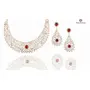 Touchstone "Mughal Jali Collection Gold Tone Indian Mughal Bollywood White Diamante Jewelry Choker Set for Women, 3 image