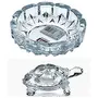 MRC Glass Crystal Turtle Tortoise with Plate for Feng Shui and Vastu Best Gifts for Career and Good Luck (Standard Clear)
