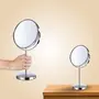 MINISO Double-Sided Makeup Mirror Round Tabletop Vanity Mirror with Stand One Side 2X Magnifying 6 inch Silver, 7 image