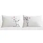 Christmas Vibes 200TC Polyester Blend Designer Couple Pillow Covers (Standard White) -2 Pieces