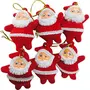 Christmas Vibes Christmas Mini Red Santa Clause Pack of 6 Pieces for Home Office Tree Christmas Decoration Hanging Ornaments H - 2inc