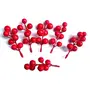 Christmas Vibes Pack of 6 Artificial Red Berries Pick Stem Bunch Fake Holly Berries for Christmas Xmas Decoration Christmas Decoration Items Christmas Tree Decoration Ornaments