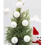 Christmas Vibes Foal Balls for Party Christmas Tree Drop Ornaments (White)-12 Pieces