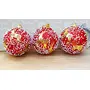 Christmas Vibes Set of 3 Pcs Big Apple Size Red Reindeer Balls for Christmas Ornaments Xmas Tree Hangings Ornaments for Christmas Decoration Items for Home Decoration