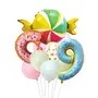 9h Birthday Doughnut Theme Decoration set with Doughnut candy foil balloon latex and Polka dot Balloon for Baby Birthday Decoration set of 10