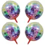 Multi Disco Ball Balloons 4 Pieces 22 Inch 4D Disco Balloons Large Foil Balloon Metallic Mirror Balloon for Disco Dance Party