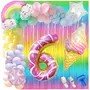 6 Number Ice Cream Balloon Garland Kit 60 Pcs Pastel Balloons Rainbow Ice Cream Curtains ArchGlue Dot Party Balloons Birthday And Ice Cream Theme Party Decorations (6 NUMBER)