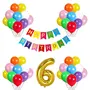 6th Birthday Decoration kit with Happy Birthday Banner 6 Digit and Latex Balloon
