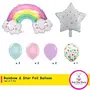 5th Birthday Rainbow Theme Decoration set with Rainbow foil balloonStar Foil Balloon and Polka dot Balloon for Baby Birthday Decoration set of 10 (5th), 2 image