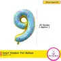 Number 9 Balloon 9th Birthday Party Foil Mylar Number Ninth Balloons for Kid Girl Boy Donut 32 Inch, 2 image