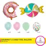 9h Birthday Doughnut Theme Decoration set with Doughnut candy foil balloon latex and Polka dot Balloon for Baby Birthday Decoration set of 10, 3 image