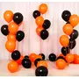 Rubber Balloons Bunch (Black and Orange) - Set of 47