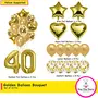 40th Number Balloon with 40 Digit Balloon for Including Gold Latex Star Heart and Confetti Balloons, 2 image