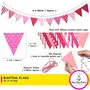 Bunting Flags Banner for Kids Room Play School Decoration Birthday Party Baby Shower (Pink)(Pack of 3), 2 image