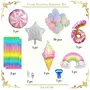 6 Number Ice Cream Balloon Garland Kit 60 Pcs Pastel Balloons Rainbow Ice Cream Curtains ArchGlue Dot Party Balloons Birthday And Ice Cream Theme Party Decorations (6 NUMBER), 2 image