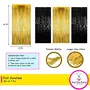 3 Pcs Photo Booth Backdrops Foil Curtains Backdrop Curtains Door Fringe Curtains for Wedding Birthday Christmas Halloween Disco Party Favour Decorations (Gold Black), 2 image