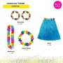 Skirt Hawaiian Hula Skirts Party Decorations Favors Supplies Red Skirts with Multi Color Garland for Kids Elastic Flowers Tropical Hula Skirt for Party Birthdays Celebration, 2 image