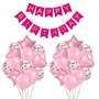 Happy Birthday Banner Bunting Flag with Pink Star Heart Confetti and Latex Balloon Set of 23)