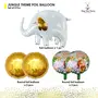 5pcs Elephant Shaped Foil Mylar with Round Printed and Gold Round Shape Balloons for Baby Shower Kids' Boys Woodland Animals Theme Birthday Party Supplies Decorations, 2 image