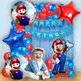 Mario Birthday Party Decoration Kit | Mario Foil Balloon Happy Birthday Banner Curtains and Ballons | 58 pcs Mario Birthday Party Decoration for Kids Multi, 3 image