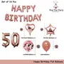 50th Birthday Party Decorations Rose Gold Supplies Big Set with Happy Birthday Balloons Banner and 50 Digit Balloon for Including Latex Star Heart and Confetti Balloons, 2 image