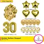 30th Birthday Party Decorations Gold Supplies Big Set With Happy Birthday Balloons Banner and 30 Digit Balloon for Including Latex star heart and Confetti Balloons, 2 image