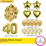 40th Birthday Party Decorations Gold Supplies Big Set With Happy Birthday Balloons Banner and 40 Digit Balloon for Including Latex star heart and Confetti Balloons, 2 image