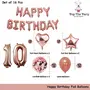 10th Year Birthday Party Decorations Rose Gold Supplies Big Set with Happy Birthday Balloons Banner and 10 Digit Balloon for Including Latex Star Heart and Confetti Balloons, 2 image