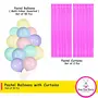 Pastel Balloon Withe Pink Curtail for Birthday Decoration Pack of 52, 2 image