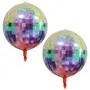 Multi Disco Ball Balloons 4 Pieces 22 Inch 4D Disco Balloons Large Foil Balloon Metallic Mirror Balloon for Disco Dance Party, 2 image