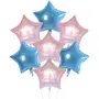 10 Pieces 18 inch. Rose Gold Star Helium Foil Ballon For Baby Shower Wedding and Engagement Party Decoration (Star Blue Pink), 2 image