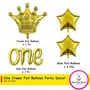 Gold One Foil Balloon Set with Star and Crown Balloon for Use Birthday Anniversary Party Decoration, 2 image