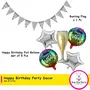 6pcs Birtdhay Party Decoration Gilass Balloon Star Round Foil Balloon and Bunting Flag, 2 image