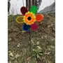 Colorful Double-Layer Sunflower Rainbow Sunflower Pinwheels Windmill for Yard Garden Party Outdoor DecorCamping Picnic Home Garden Decoration (Pack of 4), 5 image