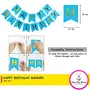 Blue Happy Birthday Banner for Decoration with Star Bunting Set of 3, 2 image