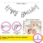 Happy Birthday Cursive Banner and I luv u 5 pcs alfabet Silver Decoration Set with 14 pcs Silver Bunch, 2 image