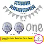 Its Boy Birthday Decoration with one Letter foil Balloon Happy Birthday Banner Baby Boy Round Foil and Tringle Bunting, 2 image