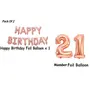 21th Happy Birthday Aluminum Foil Letters Balloons for Party Supplies and Birthday Decorations (Rose Gold), 2 image