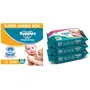 Supples Baby Diaper Pants M Pack of 3 Super Jumbo Box (216 Piece) & Supples Baby Wet Wipes with Aloe Vera and Vitamin E - 72 Wipes/Pack (Pack of 3)