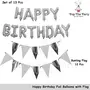 Happy Birthday Letter Foil Balloon with Silver Zig zag Bunting Birthday Party Supplies Happy Birthday Balloons for Party Decoration - Silver, 2 image