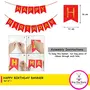 Pack of 11 Pcs Red Happy Bithray Banner with Black Confetti Balloons for Birthday Decoration Items & Latex Balloon, 2 image